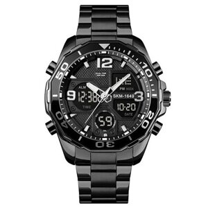 Годинник наручний 1649BK SKMEI, BLACK, dualtime