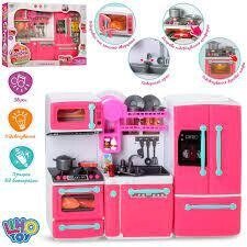 Іграшкові меблі 66095 кухня 29-38 см плита, холодильник, посуд, продукти, звук, світло