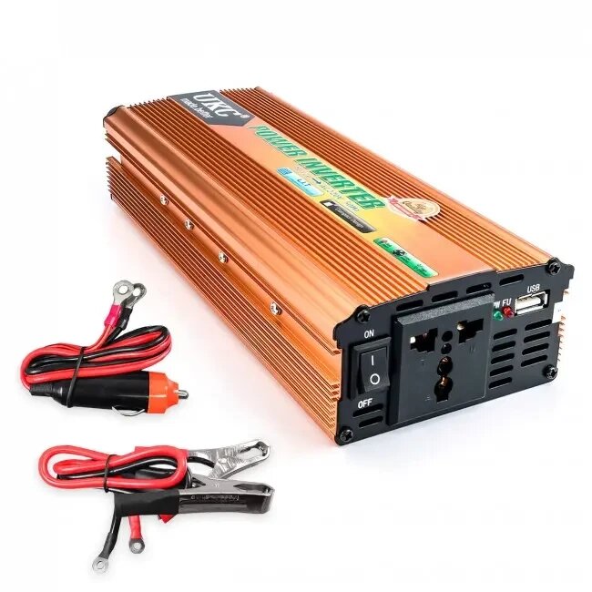 Інвертор автомобільний Power Inverter UKC SSK 1000W USB3 перетворювач напруги DC 12V AC 220V with USB від компанії Інтернет магазин "ВАШ БАЗАР" - потрібні і оригінальні товари! - фото 1