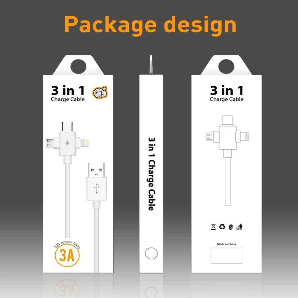 Кабель для зарядки 3в1 FLOVEME від компанії Інтернет магазин "ВАШ БАЗАР" - потрібні і оригінальні товари! - фото 1