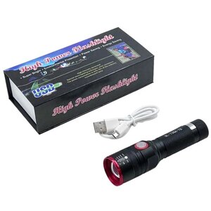 Кишеньковий ліхтар BL-736A/749-T6, 1х18650, затискач, zoom, ЗП microUSB, Box