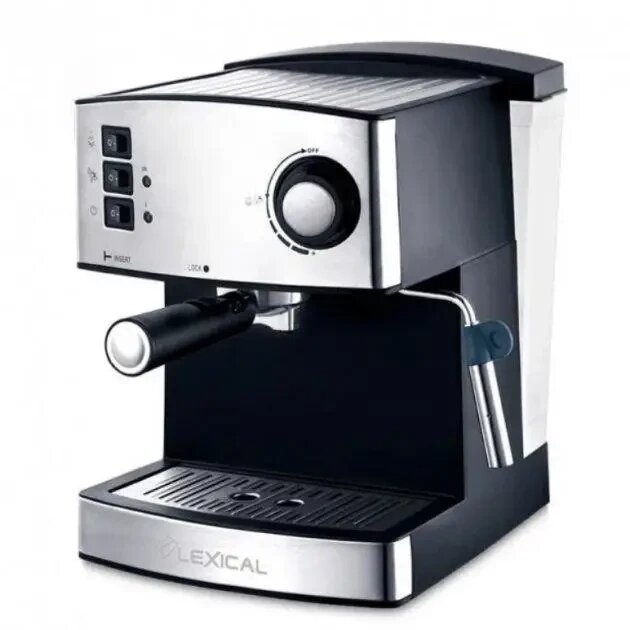 Кофеварка Espresso с капучинатором Lexical LEM-0602 від компанії Інтернет магазин "ВАШ БАЗАР" - потрібні і оригінальні товари! - фото 1