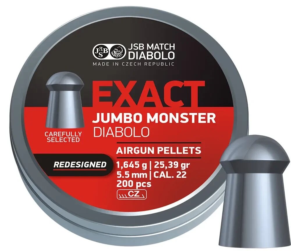 Кулі JSB Exact Jumbo Monster Redesigned 5.52 мм, 1.645 г, 200 шт. для пневматичних гвинтівок від компанії Інтернет магазин "ВАШ БАЗАР" - потрібні і оригінальні товари! - фото 1