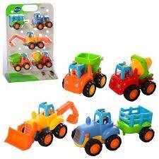 Набір дитячих іграшкових машинок Limo Toy 326 (Hola) вантажівка, трактор із причепом, бетонозмішувач та екскават