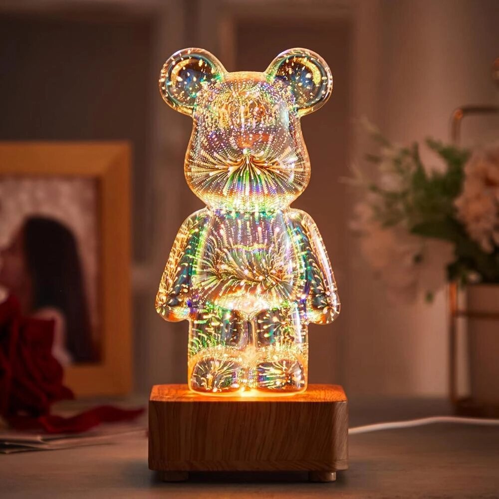 Нічник 3D Bearbrick Ведмедик KX197 8 кольорів, RGB+Warm Light від компанії Інтернет магазин "ВАШ БАЗАР" - потрібні і оригінальні товари! - фото 1