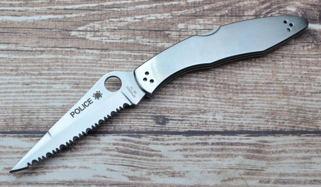 Ніж Spyderco Police steel serrated від компанії Інтернет магазин "ВАШ БАЗАР" - потрібні і оригінальні товари! - фото 1