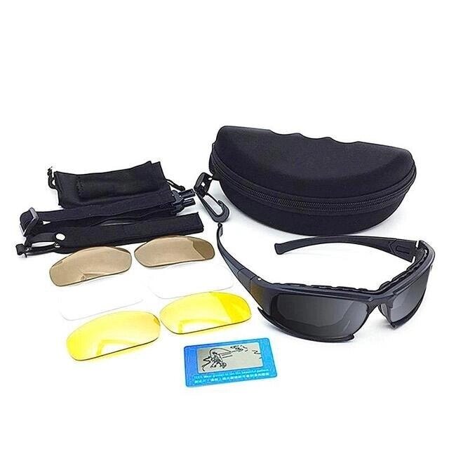 Окуляри тактичні поляризаційні C5 Polarized, зі змінними лінзами від компанії Інтернет магазин "ВАШ БАЗАР" - потрібні і оригінальні товари! - фото 1