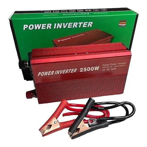 Перетворювач (інвертор) напруги Power Inverter Red 12 V на 220 V 2500 W. Автомобільний інвертор від компанії Інтернет магазин "ВАШ БАЗАР" - потрібні і оригінальні товари! - фото 1