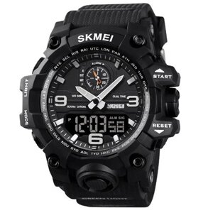 Годинник наручний чоловічий з підсвіткою Skmei 1586BK 5ATM 57mm black