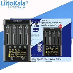 Зарядное устройство LiitoKala Lii-600+АВТОЗАРЯДКА, 14500/ 18650/ 18700/ 18350/ 18450/ 16340/ 14650/ 10440