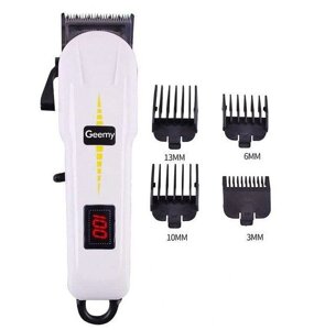 Машинка для стриження волосся акумуляторна Gemei Gm-6018, 4 насадки