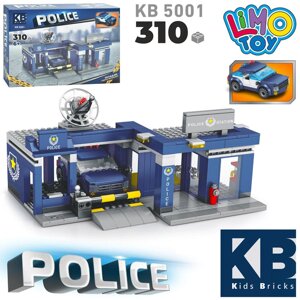Конструктор KB 5001 поліція, дiльниця, гараж, машина, 310дет, в кор-ці.