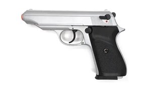 Стартовий пістолет SUR 2608 matte chrome (Walther PP), сигнально-шумовий