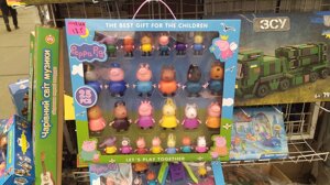 Великий Набір героїв Свинка ПеППа і друзі - 25 фігурок peppa pig family figures