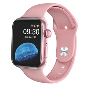 Розумний смарт-годинник Smart Watch Series 6 HW22, голосовий виклик, пульсометр, крокомір, тонометр, оксиметр, pink