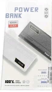 Power Bank 50000 mAh із пластиковим корпусом із зарядом від мережі, від сонячної енергії та від USB