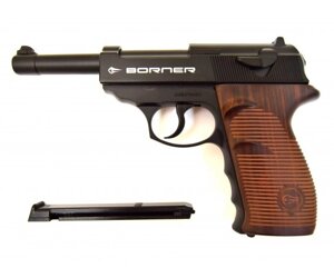 Пневматичний пістолет Borner C41 з корпусом і рамою з металу та формованою ручкою з полімеру