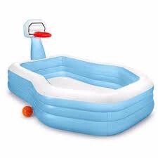 Сімейний надувний басейн Intex 57183 (257 x 188 x 130 см) Swim CenterTM Shootin' Hoops Family Pool від компанії Інтернет магазин "ВАШ БАЗАР" - потрібні і оригінальні товари! - фото 1