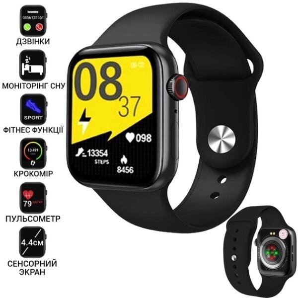 Smart Watch AK99, 44 mm Aluminium, голосовий виклик, black від компанії Інтернет магазин "ВАШ БАЗАР" - потрібні і оригінальні товари! - фото 1