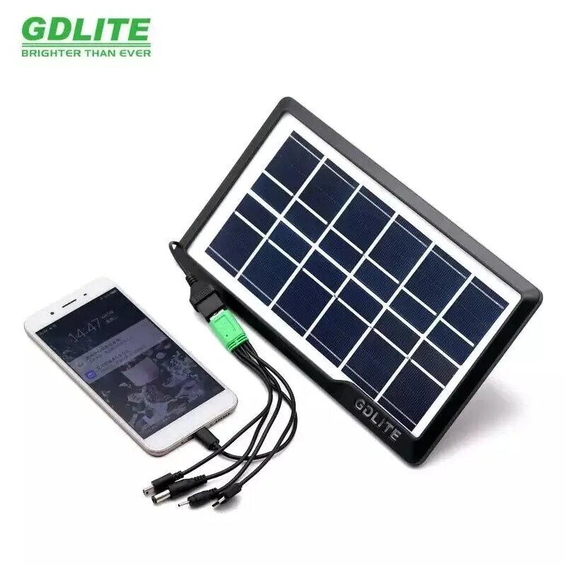 Сонячна панель Solar panel Gdlite GD-035wp 7 V - 3,5 Вт., + кабель для заряджання гаджетів від компанії Інтернет магазин "ВАШ БАЗАР" - потрібні і оригінальні товари! - фото 1