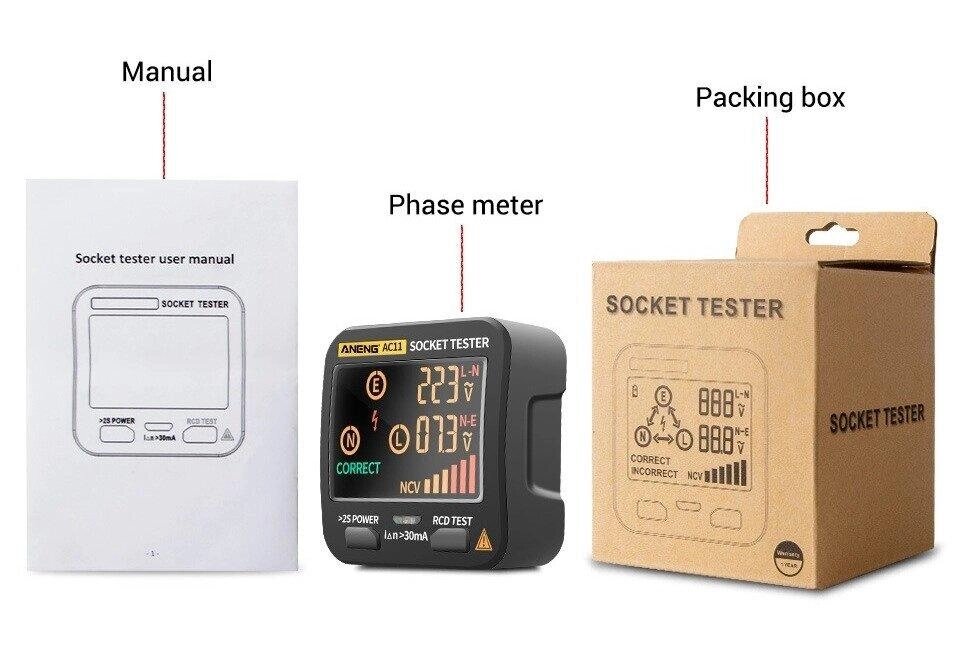 Тестер розеток ANENG AC11 від компанії Інтернет магазин "ВАШ БАЗАР" - потрібні і оригінальні товари! - фото 1