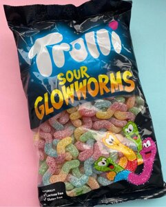 Желейнки кислі цукерки мармелад світлячки Троллі Trolli sour glowworms 1kg