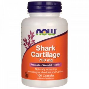 Акулячій хрящ NOW FOODS SHARK cartilage 750мг 100 капсул