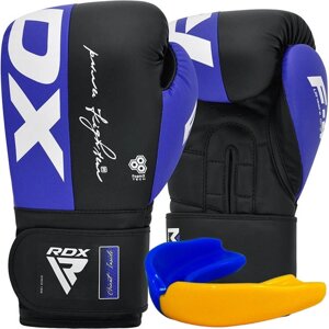 Боксерські рукавиці RDX F4 Boxing Sparring Gloves Hook&Loop BLUE/BLACK 16 унцій (капа у комплекті)