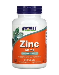 Цинк now foods ZINC gluconate 50mg 250 таблеток