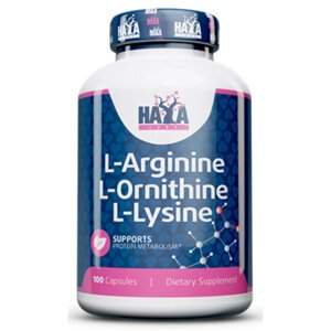 GH комплекс haya labs L-arginine L-ornithine L-lysine 100 капсул