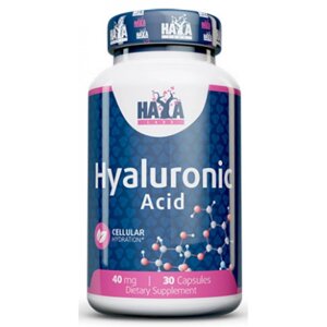 Гіалуронова кислота Haya Labs Hyaluronic Acid 40mg 30 капсул EXP 08/24 року включно