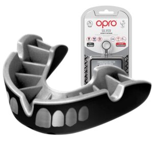 Капа OPRO Silver доросла (вік 11+Grillz Black/Silver (art. 102502013)