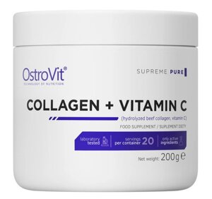 Колаген OstroVit Collagen + Vitamin C 200 грам PURE