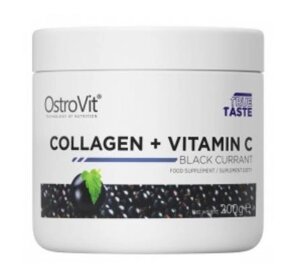 Колаген OstroVit Collagen + Vitamin C 200 грам Смак : black currant