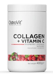 Колаген OstroVit Collagen + Vitamin C 400 грам Смак : raspberry limonade with mint