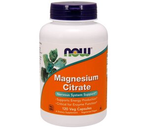 Магній NOW FOODS magnesium citrate 120 капсул