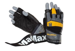 Рукавички для фітнесу MadMax MFG-880 Signature Black/Grey/Yellow S