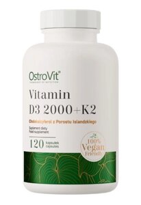 Харчова добавка OstroVit Vitamin D3 2000 + K2 VEGE120 капсул