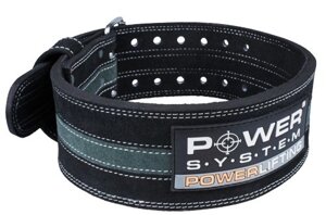 Пояс для пауерліфтингу Power System PS-3800 PowerLifting шкіряний Black/Grey Line XL