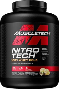 Протеїн MuscleTech Nitro Tech Whey Gold 2270 грамм Смак : French vanilla