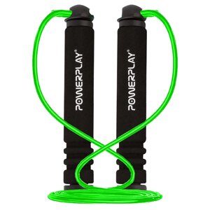 Скакалка PowerPlay 4205 Classic Plus Jump Rope Зелена (2,7m.)