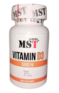 Вітамиі D MST Vitamin D3 3000 IU 120 sofgels