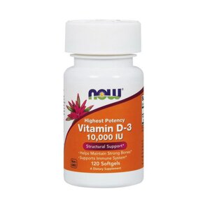 Вітамін Д Now Foods Vitamin D-3 10000 IU 120 softgels