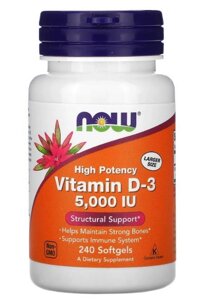 Вітамін Д Now Foods Vitamin D-3 5000 IU 240 softgel