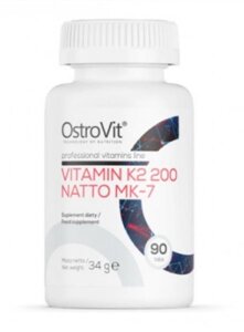 Витамін К2 OstroVit Vitamin K2 200 Natto MK-7 200 мкг 90 таблеток