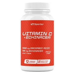 Вітамін С+ SPORTER Vitamin C + Echinacea 60 капсул EXP 12/24 року включно