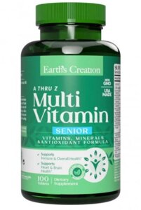 Вітамини для чоловіків 50+ earth's creation multivitamin century (A THRU Z) senior 100 таблеток