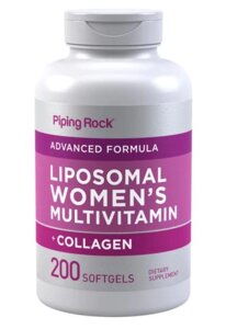 Вітаміни для жінок PipingRock Liposomal Women's Multivitamins + Collagen 200 Softgels