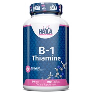 Вітаміни Haya Labs Vitamin B-1 Thiamine 50mg. 100 таблеток