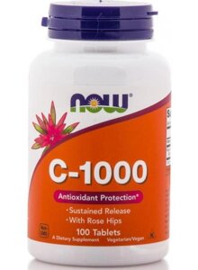 Вітаміни NOW foods vitamin C-1000 RH SR 100 таблеток